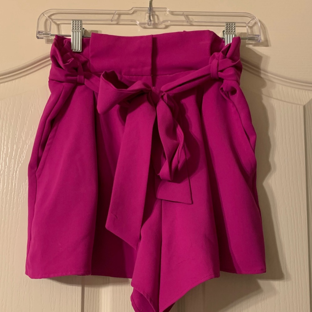 High waisted pink shorts
